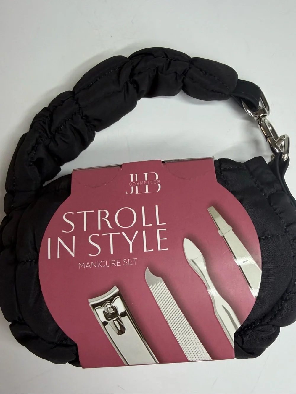 Stroll in Style Black Women's Handbag with Manicure Set